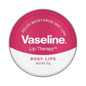 Vaseline Lip Tins Rosy Lips, 17 g | Provides Hydration, Sheer Pink Tint & Glossy Shine