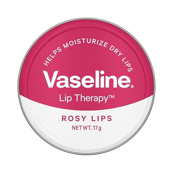 Vaseline Lip Tins Rosy Lips, 17 g | Provides Hydration, Sheer Pink Tint & Glossy Shine